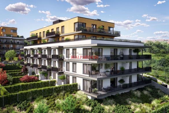 Novostavba 2+kk o ploše 69,3 m² + dva krát balkón o ploše 7,7 m² ve výstavbě na Praze 5 - Řeporyje.