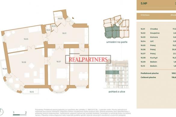 Zrekonstruovány byt 3+1 + 2x balkon o ploše 118,6 m² na Praze 7 – v samém srdci Letné