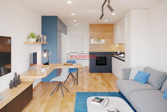 Novostavba 1+kk o ploše 37 m² + balkón 5,1 m² ve výstavbě u metra B Invalidovna.