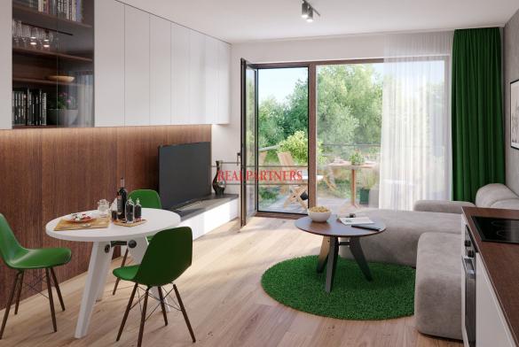 Novostavba bytu 2+kk o ploše 61,8 m² + 4,8 m² balkón ve výstavbě u Roztylského náměstí.