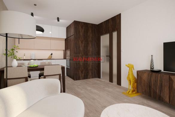 Novostavba bytu 2+kk o ploše 61,8 m² + 4,8 m² balkón ve výstavbě u Roztylského náměstí.