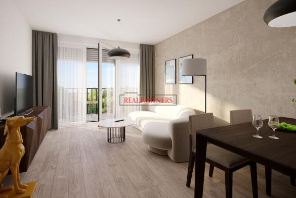 Novostavba bytu 2+kk o ploše 60,4 m² + 4,8 m² balkón ve výstavbě u Roztylského náměstí.