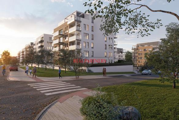 Nový byt 1+kk o ploše 44,8 m² + balkón 7,8 m² ve výstavbě vedle Čimického parku.